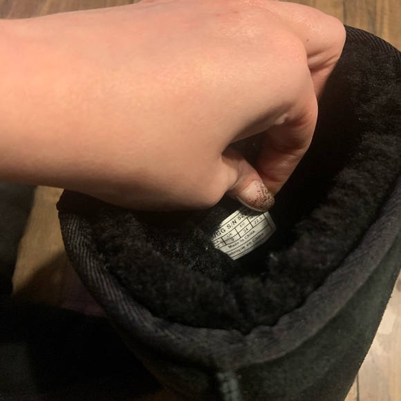 Y2k black knee high black uggs designer 200$ fall winter lamb fur boho - Picture 7 of 7